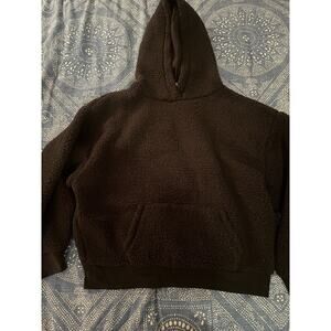 Victoria's Secret Sherpa Pullover Hoodie M Black
